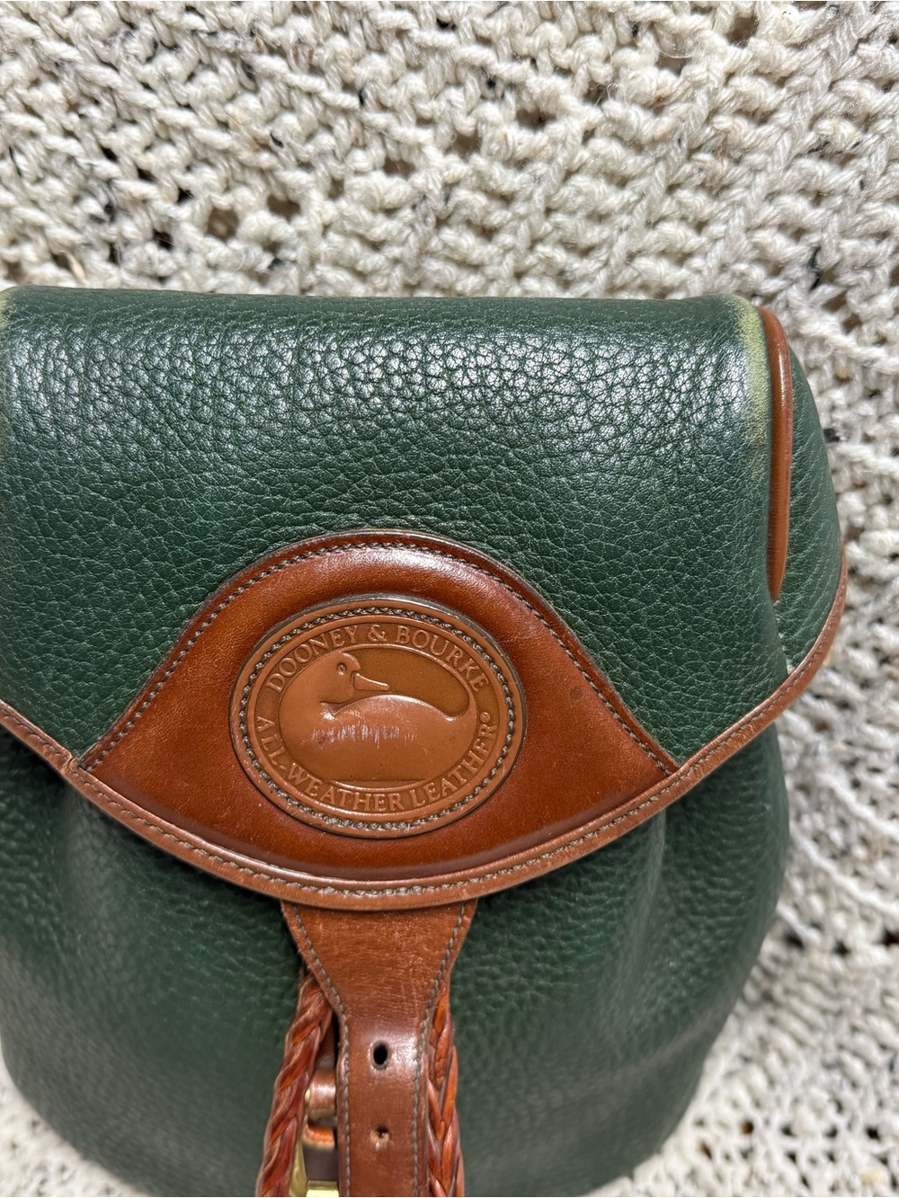 Vintage Dooney & Bourke Ivy Green Tassel Backpack - Picture 4 of 13